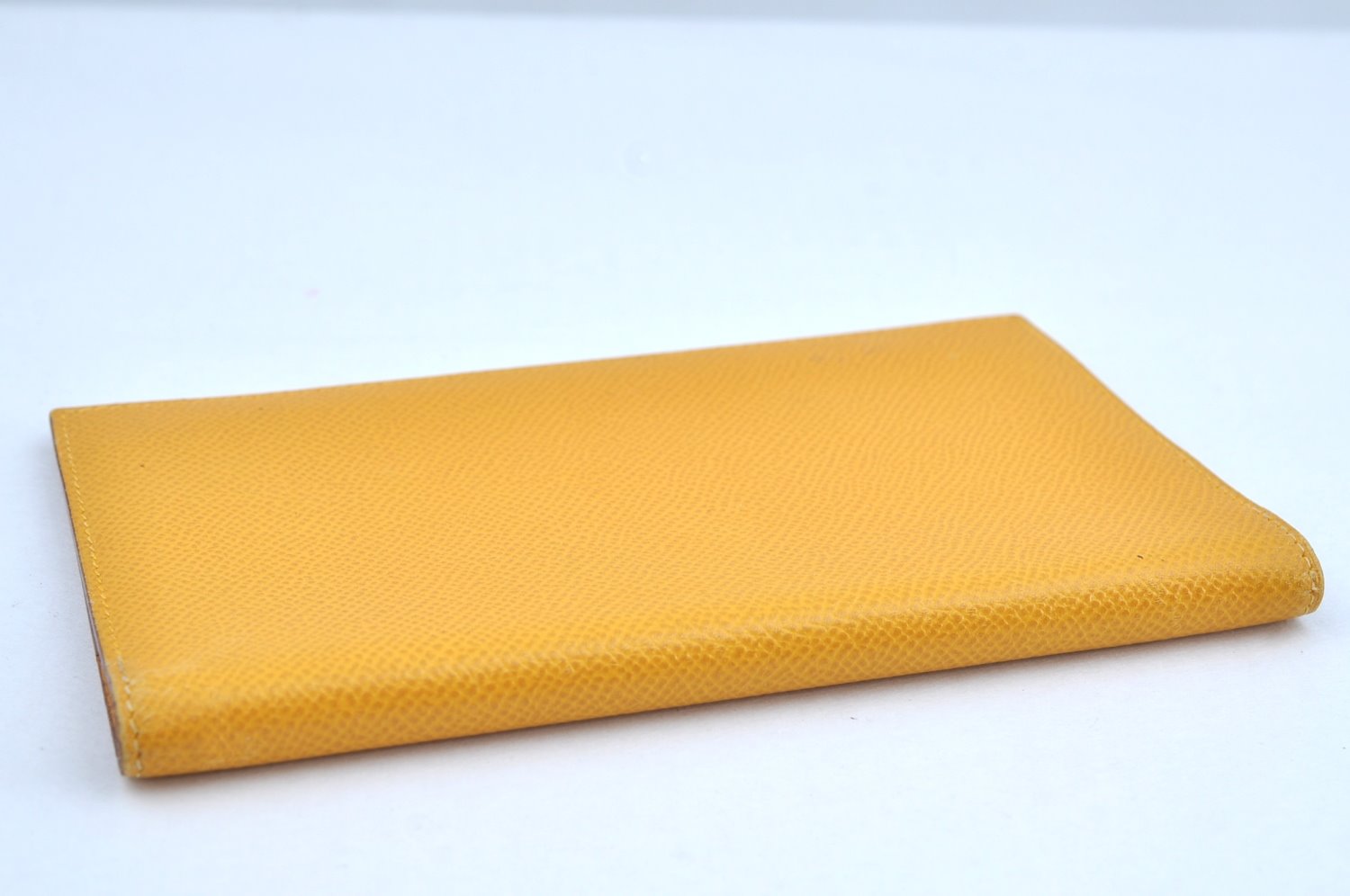 Authentic HERMES Vision II Simple Agenda Cover Day Planner Leather Yellow K6606