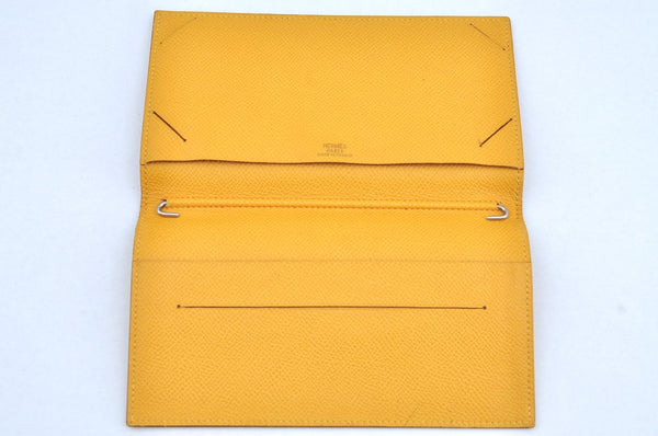 Authentic HERMES Vision II Simple Agenda Cover Day Planner Leather Yellow K6606