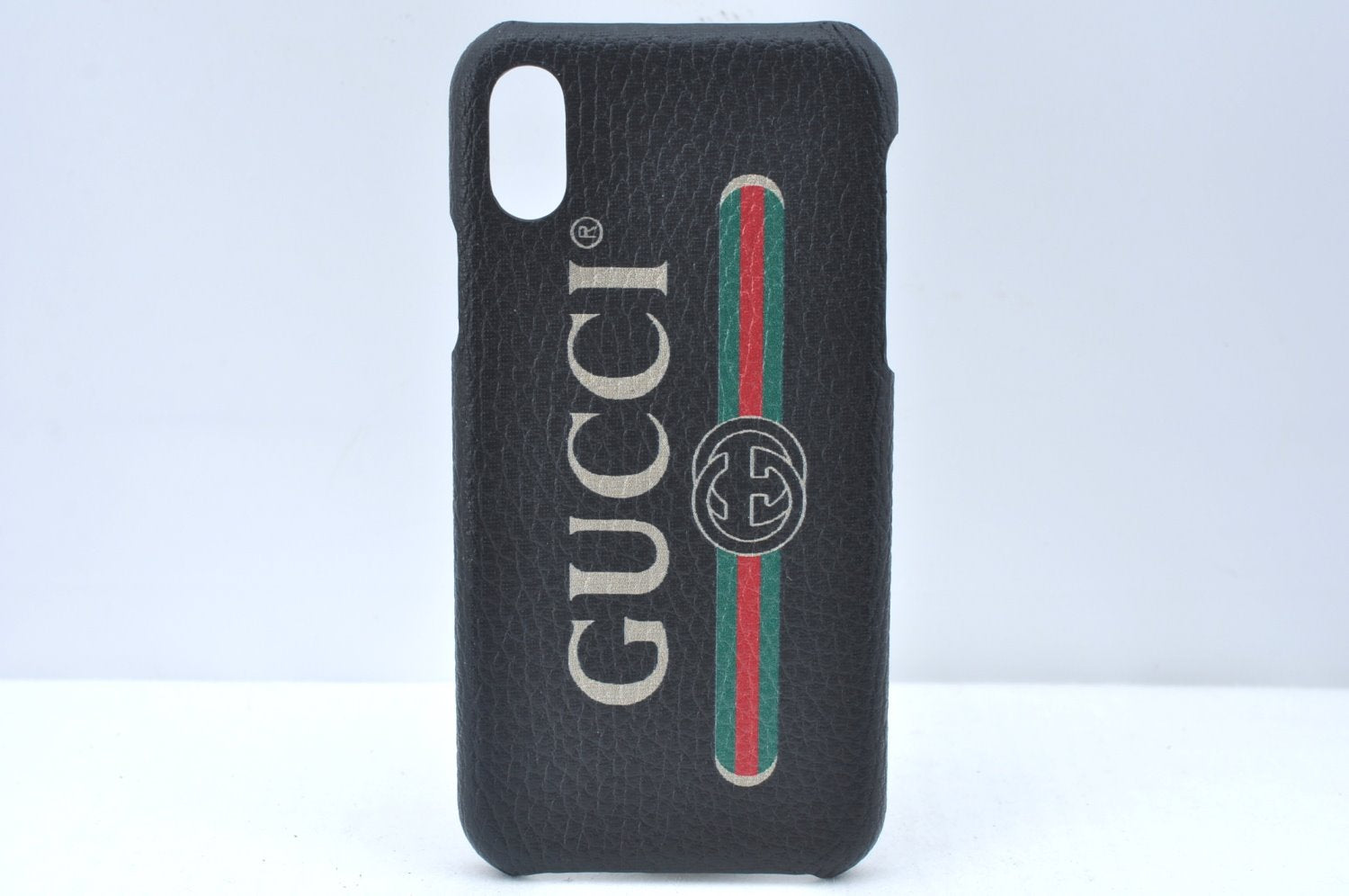 Authentic GUCCI Web Sherry Line iPhone X Xs Case Leather 549080 Black K6614