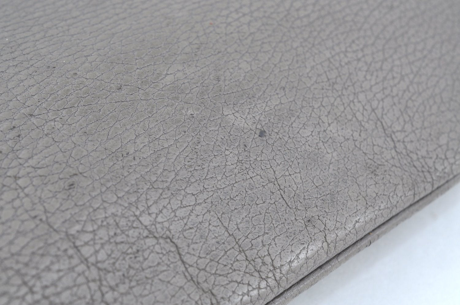 Authentic GUCCI Bamboo Tassel Clutch Hand Bag Purse Leather 449653 Gray K6621