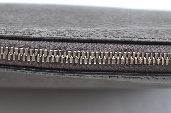 Authentic GUCCI Bamboo Tassel Clutch Hand Bag Purse Leather 449653 Gray K6621