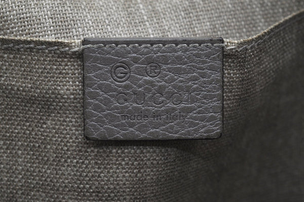 Authentic GUCCI Bamboo Tassel Clutch Hand Bag Purse Leather 449653 Gray K6621