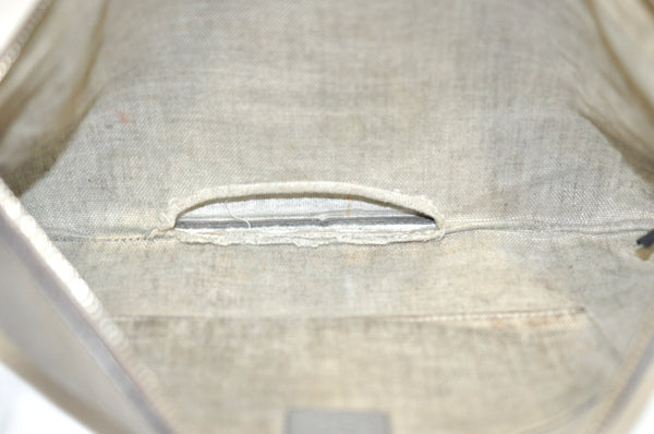 Authentic GUCCI Bamboo Tassel Clutch Hand Bag Purse Leather 449653 Gray K6621