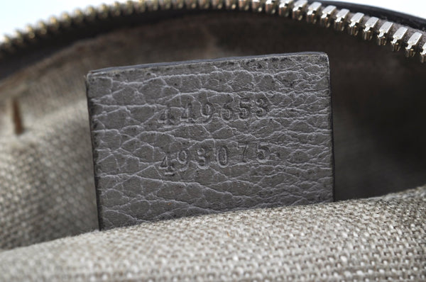 Authentic GUCCI Bamboo Tassel Clutch Hand Bag Purse Leather 449653 Gray K6621