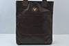 Authentic MARIO VALENTINO V Logo Shoulder Tote Bag PVC Leather Brown K6623