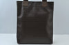 Authentic MARIO VALENTINO V Logo Shoulder Tote Bag PVC Leather Brown K6623