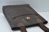 Authentic MARIO VALENTINO V Logo Shoulder Tote Bag PVC Leather Brown K6623