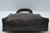 Authentic MARIO VALENTINO V Logo Shoulder Tote Bag PVC Leather Brown K6623