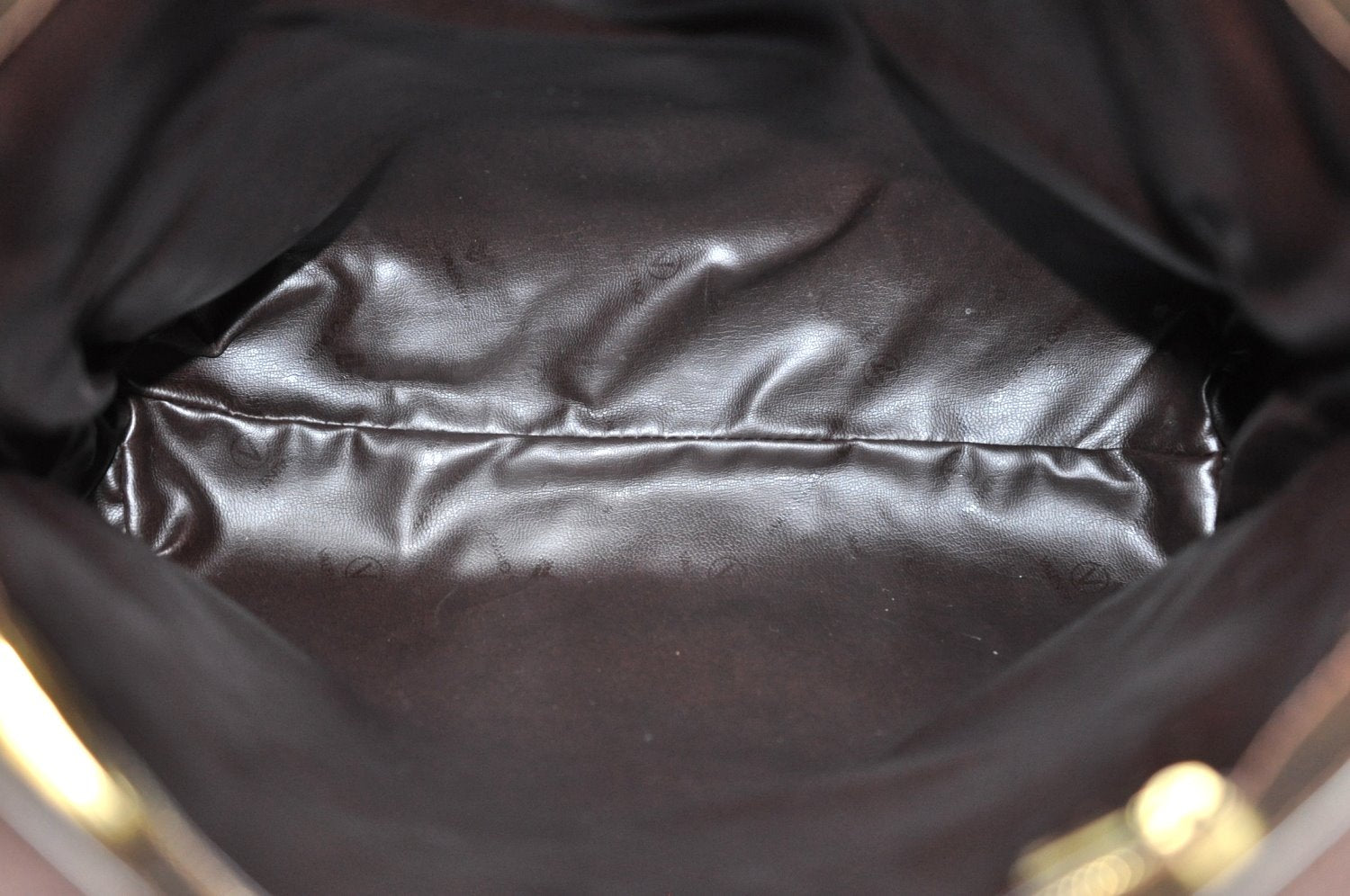 Authentic MARIO VALENTINO V Logo Shoulder Tote Bag PVC Leather Brown K6623