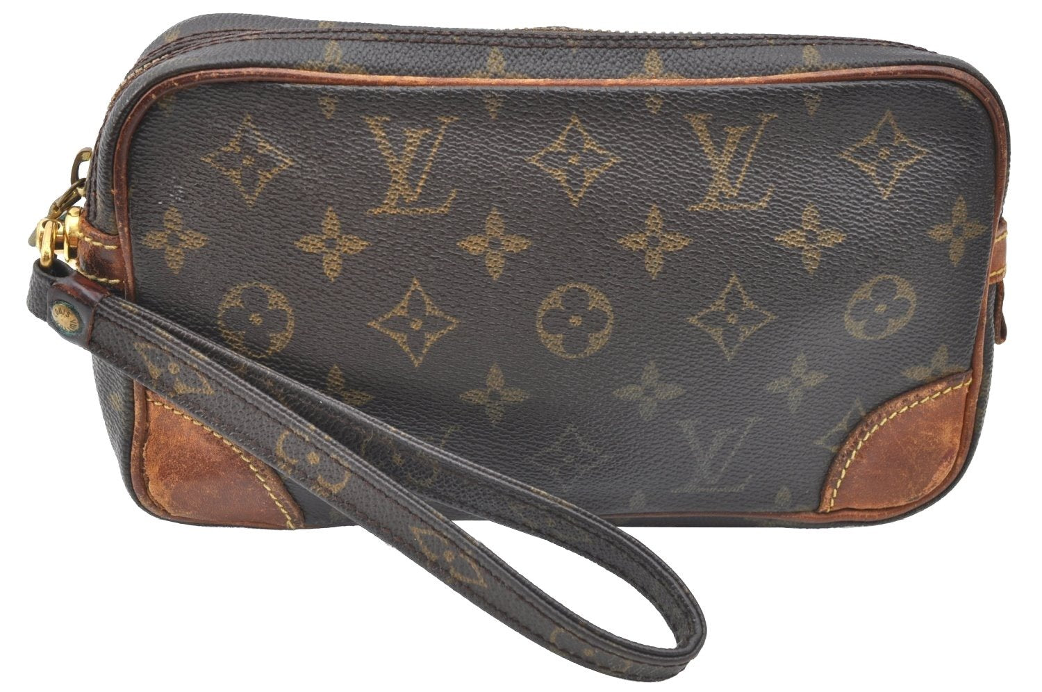 Authentic Louis Vuitton Monogram Marly Dragonne PM M51827 Clutch Hand Bag K6626