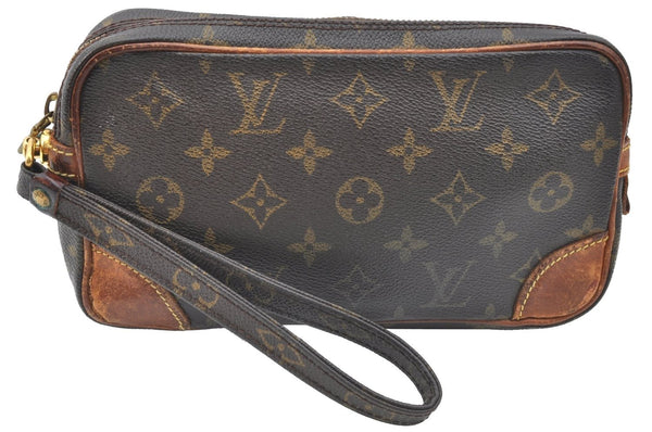 Authentic Louis Vuitton Monogram Marly Dragonne PM M51827 Clutch Hand Bag K6626