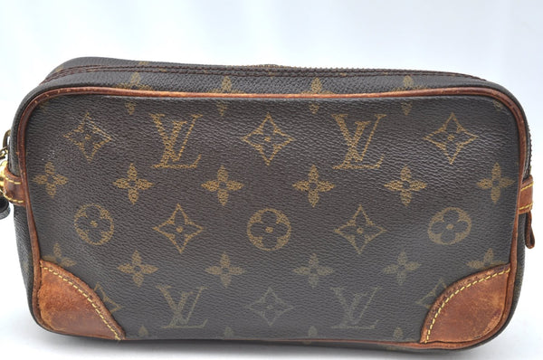 Authentic Louis Vuitton Monogram Marly Dragonne PM M51827 Clutch Hand Bag K6626