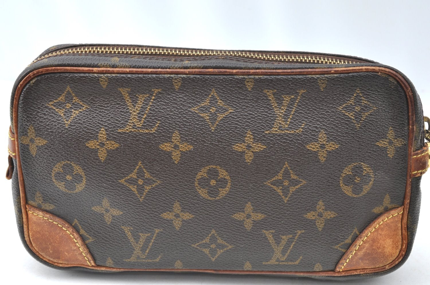 Authentic Louis Vuitton Monogram Marly Dragonne PM M51827 Clutch Hand Bag K6626