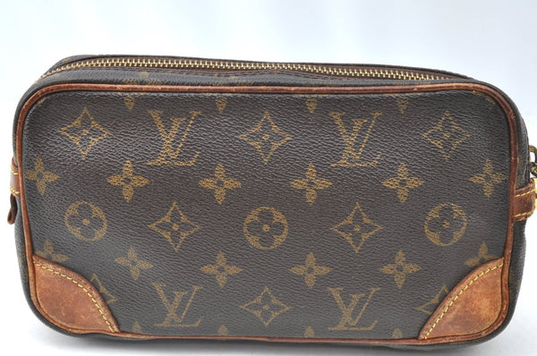 Authentic Louis Vuitton Monogram Marly Dragonne PM M51827 Clutch Hand Bag K6626