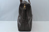 Authentic MARIO VALENTINO V Logo Vintage Boston Bag PVC Leather Brown K6658