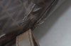 Authentic MARIO VALENTINO V Logo Vintage Boston Bag PVC Leather Brown K6658