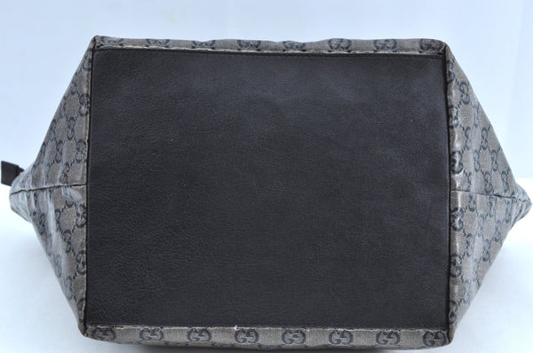 Authentic GUCCI GG Crystal Shoulder Tote Bag PVC Leather 131230 Black K6678