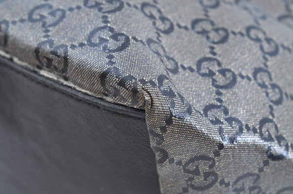 Authentic GUCCI GG Crystal Shoulder Tote Bag PVC Leather 131230 Black K6678