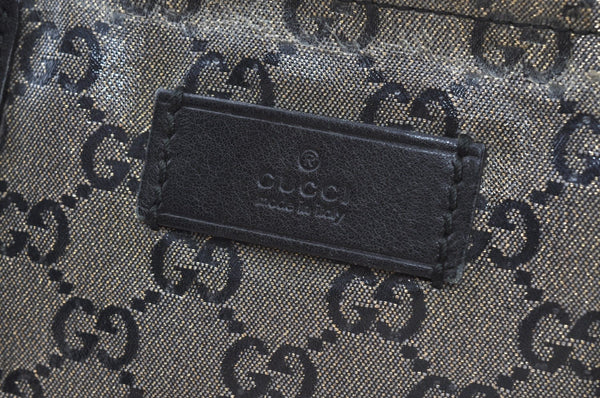 Authentic GUCCI GG Crystal Shoulder Tote Bag PVC Leather 131230 Black K6678