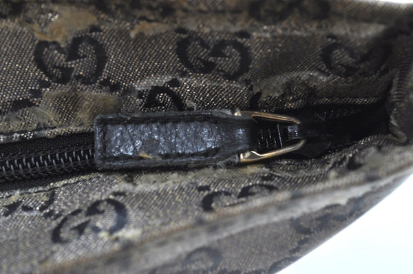 Authentic GUCCI GG Crystal Shoulder Tote Bag PVC Leather 131230 Black K6678