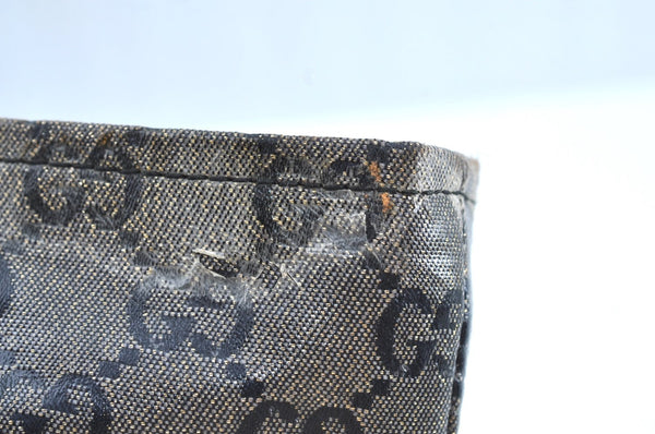 Authentic GUCCI GG Crystal Shoulder Tote Bag PVC Leather 131230 Black K6678