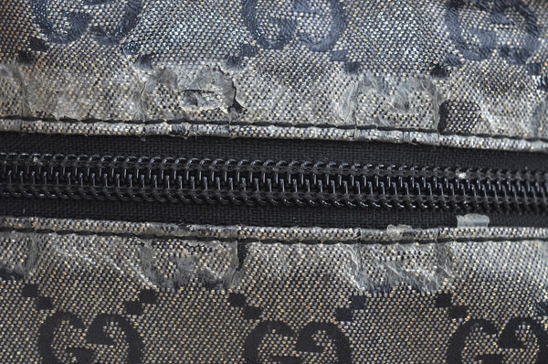 Authentic GUCCI GG Crystal Shoulder Tote Bag PVC Leather 131230 Black K6678