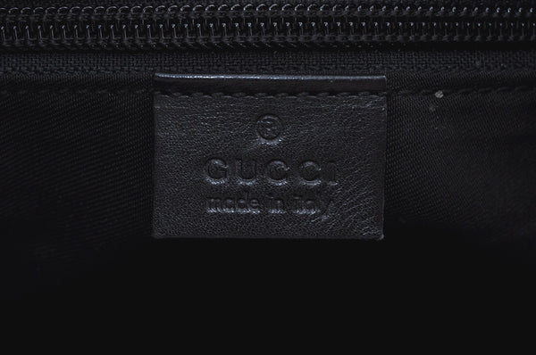 Authentic GUCCI GG Crystal Shoulder Tote Bag PVC Leather 131230 Black K6678