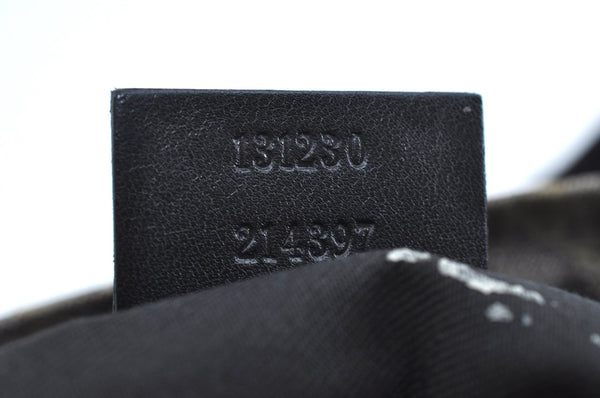 Authentic GUCCI GG Crystal Shoulder Tote Bag PVC Leather 131230 Black K6678