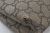 Authentic GUCCI Vintage GG Plus Clutch Hand Bag Purse PVC Leather Brown K6679