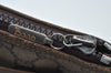 Authentic GUCCI Vintage GG Plus Clutch Hand Bag Purse PVC Leather Brown K6679