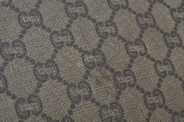 Authentic GUCCI Vintage GG Plus Clutch Hand Bag Purse PVC Leather Brown K6679