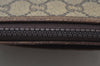Authentic GUCCI Vintage GG Plus Clutch Hand Bag Purse PVC Leather Brown K6679