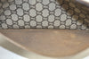 Authentic GUCCI Vintage GG Plus Clutch Hand Bag Purse PVC Leather Brown K6679