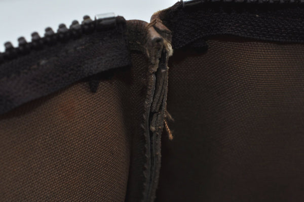 Authentic GUCCI Vintage GG Plus Clutch Hand Bag Purse PVC Leather Brown K6679