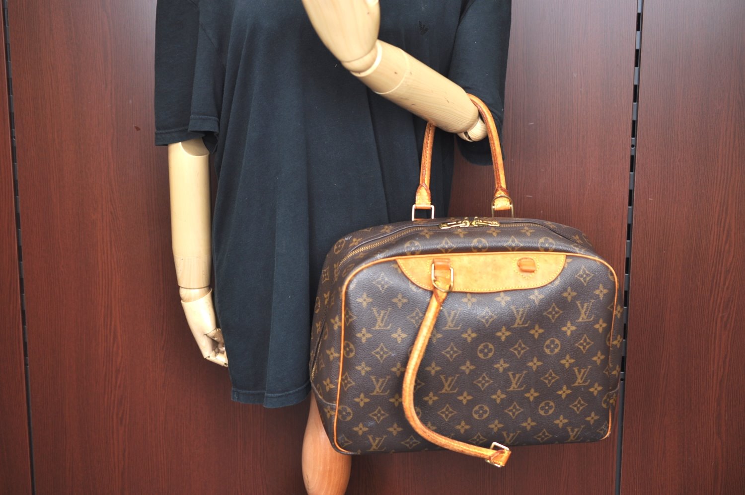 Authentic Louis Vuitton Monogram Deauville Hand Bag M47270 LV Junk K6680