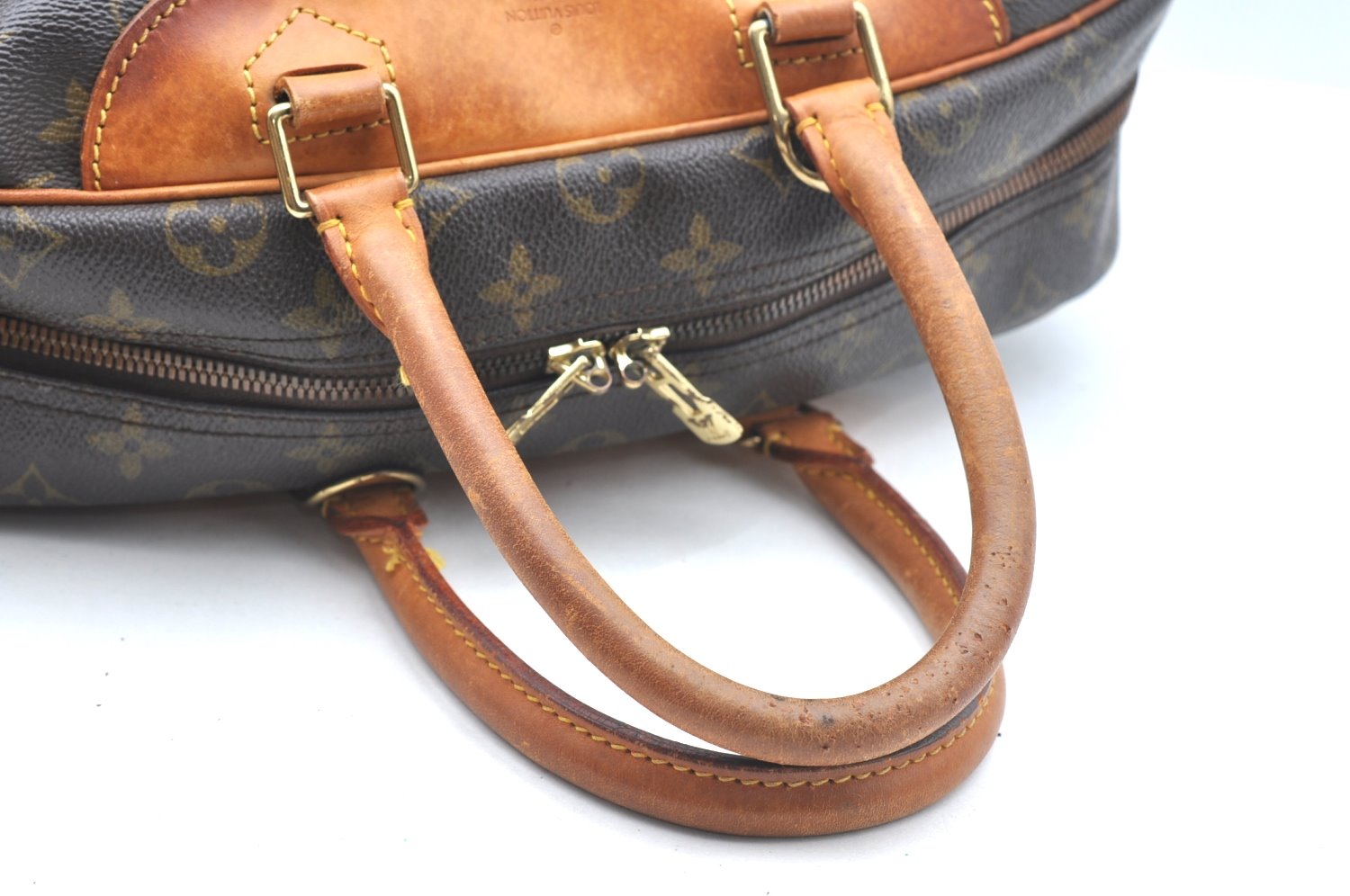 Authentic Louis Vuitton Monogram Deauville Hand Bag M47270 LV K6683