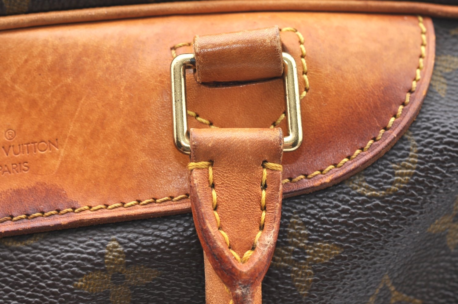 Authentic Louis Vuitton Monogram Deauville Hand Bag M47270 LV K6683