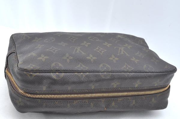 Auth Louis Vuitton Monogram Trousse Toilette 28 Clutch Hand Bag M47522 LV K6684