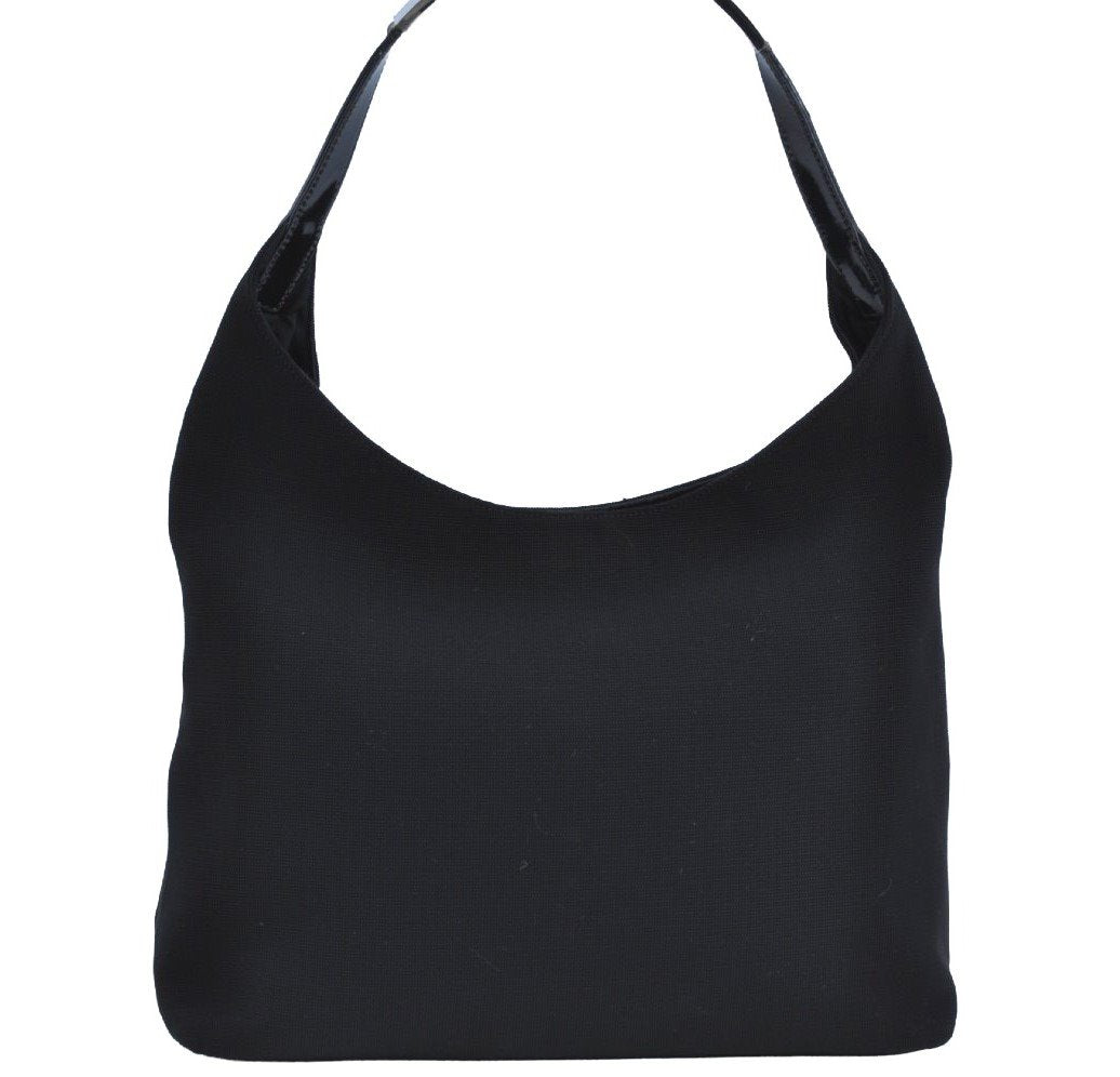 Authentic GUCCI Shoulder Hand Bag Purse Nylon Leather 0013297 Black K6691