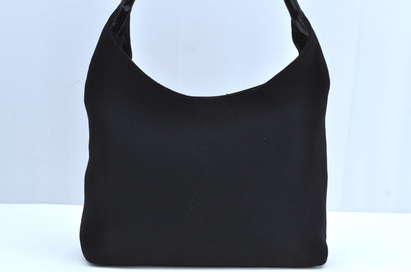 Authentic GUCCI Shoulder Hand Bag Purse Nylon Leather 0013297 Black K6691