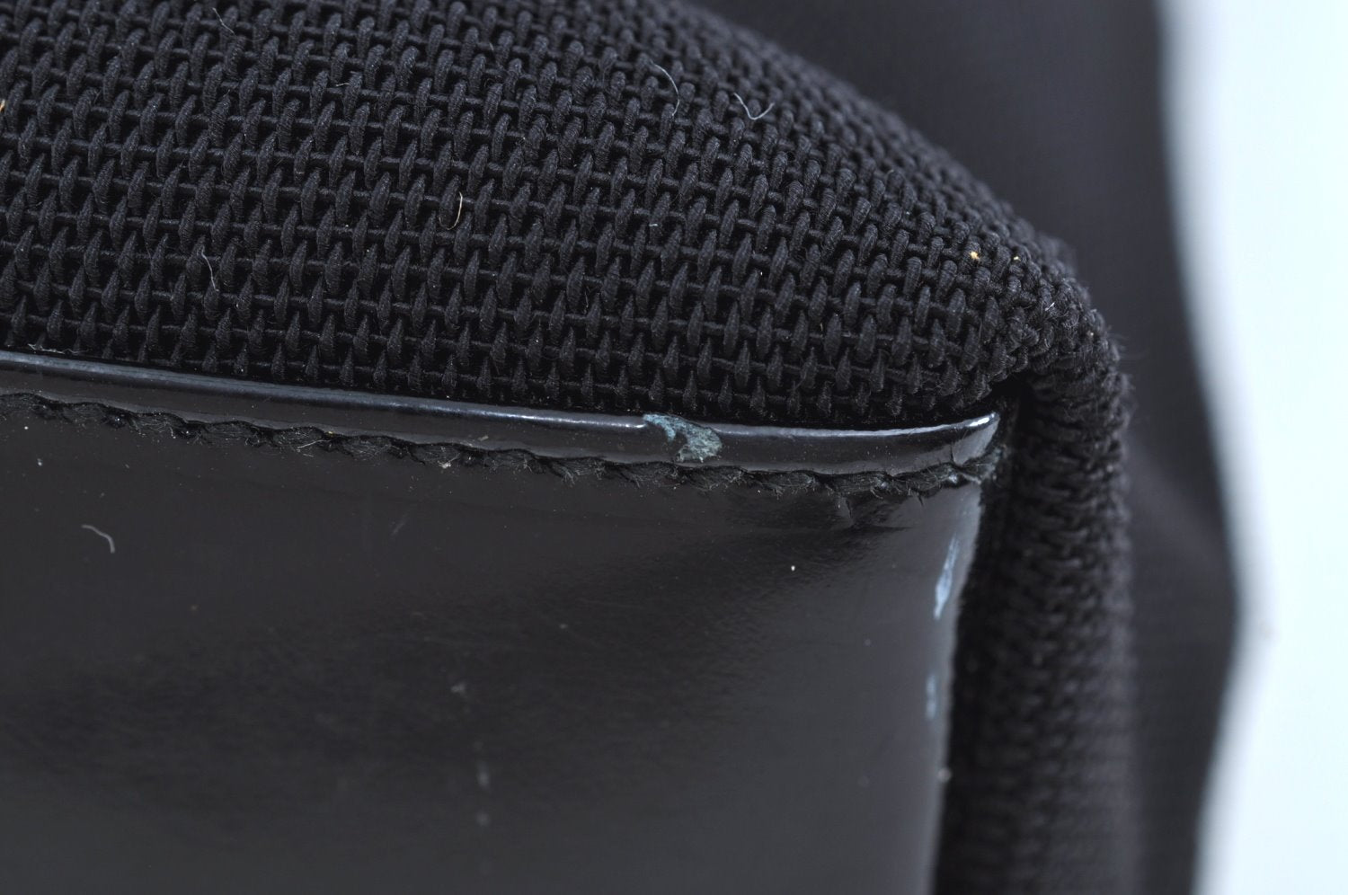 Authentic GUCCI Shoulder Hand Bag Purse Nylon Leather 0013297 Black K6691