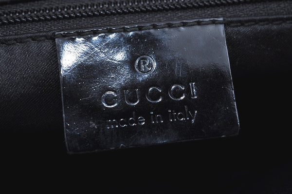 Authentic GUCCI Shoulder Hand Bag Purse Nylon Leather 0013297 Black K6691