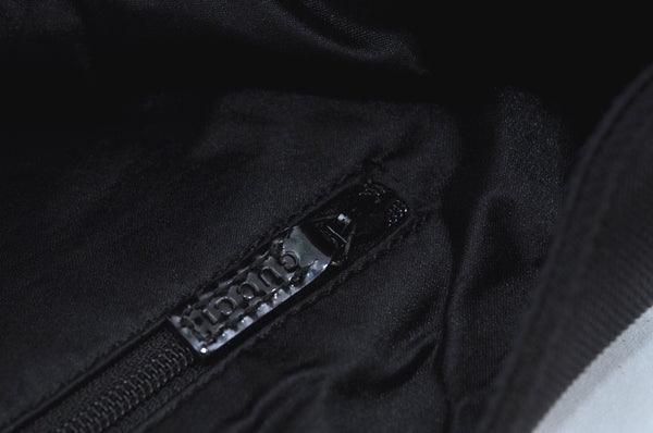 Authentic GUCCI Shoulder Hand Bag Purse Nylon Leather 0013297 Black K6691