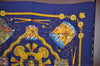 Authentic HERMES Carre 90 Scarf "LES TAMBOURS" Silk Navy K6708