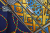 Authentic HERMES Carre 90 Scarf "LES TAMBOURS" Silk Navy K6708