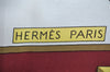 Authentic HERMES Carre 90 Scarf "LES CLES" Silk Bordeaux Red K6751