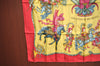 Authentic HERMES Carre 90 Scarf "LES FETES DU ROI SOLEIL" Silk Red K6754