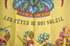 Authentic HERMES Carre 90 Scarf "LES FETES DU ROI SOLEIL" Silk Red K6754