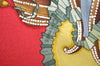 Authentic HERMES Carre 90 Scarf "LES FETES DU ROI SOLEIL" Silk Red K6754