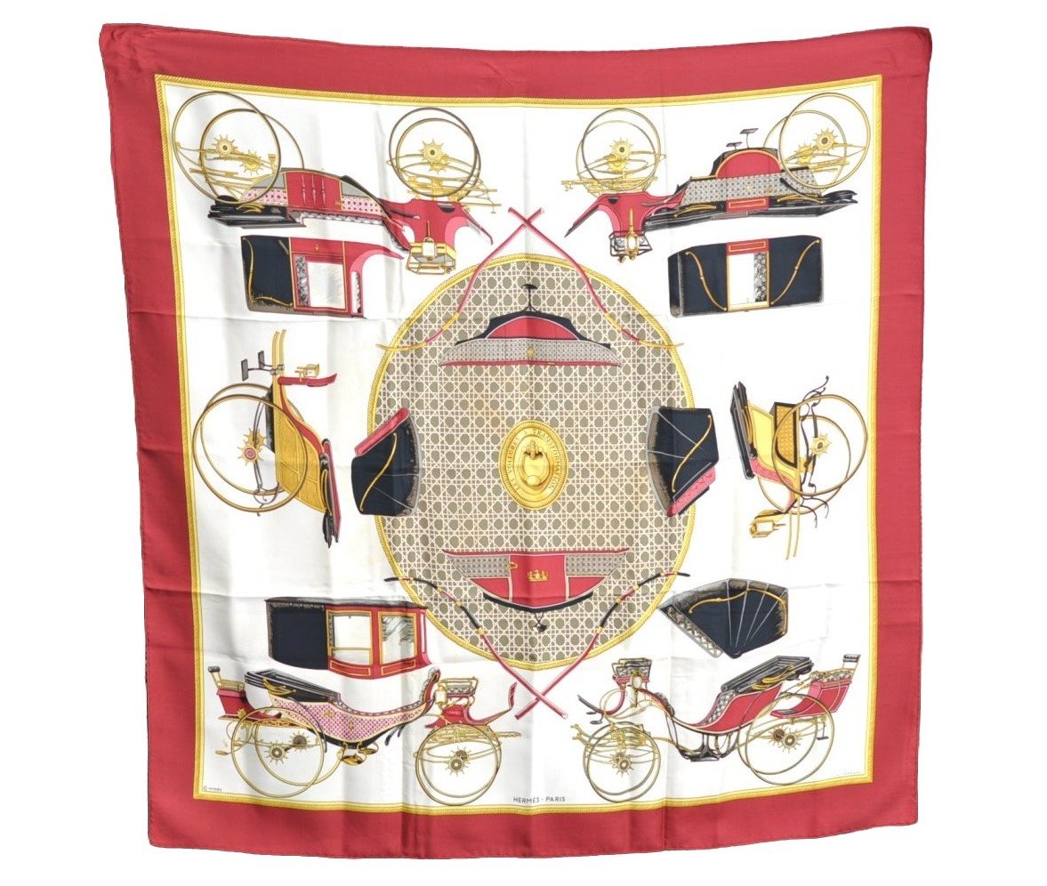 Auth HERMES Carre 90 Scarf 